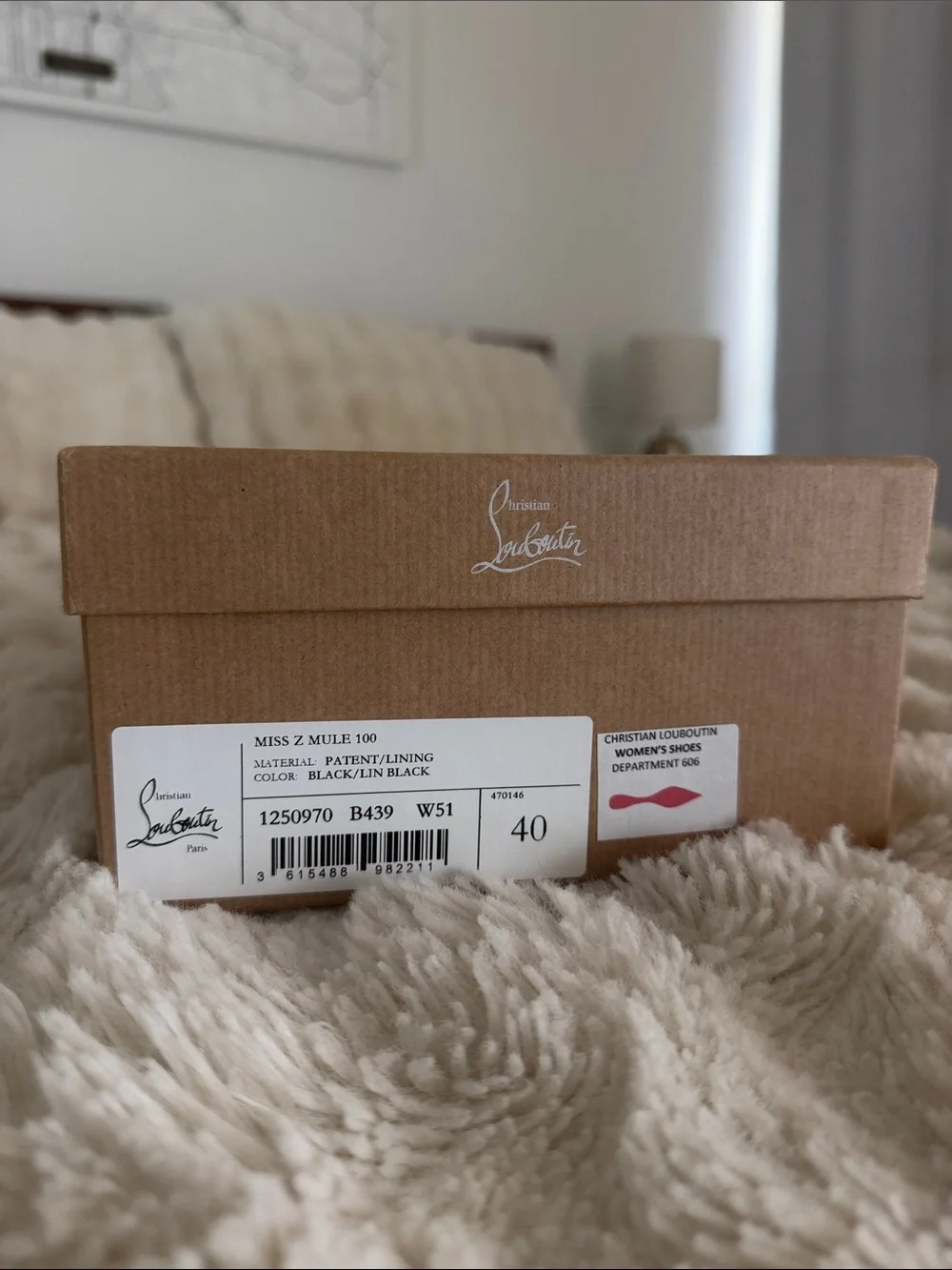 Authentic Christian Louboutin Metallic Rose Gold Shoe Box + Dust Bag